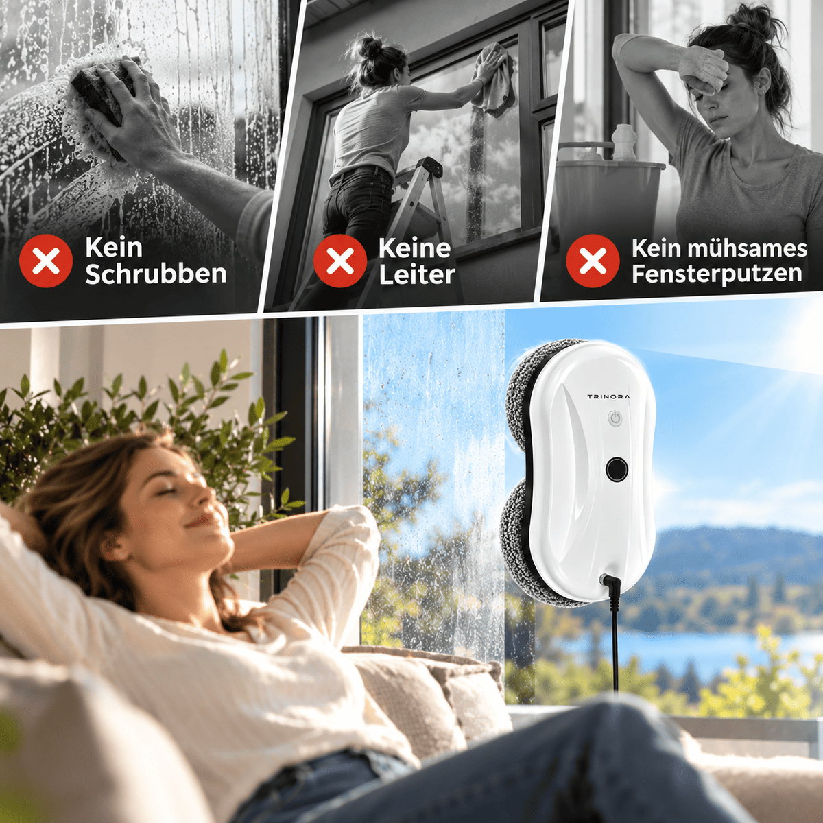 TRINORA® WinBot Pro – Automatischer Fensterputzroboter