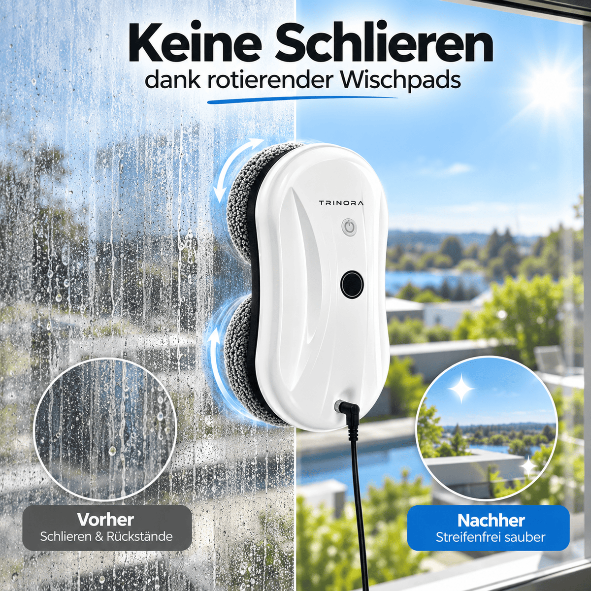 TRINORA® WinBot Pro – Automatischer Fensterputzroboter